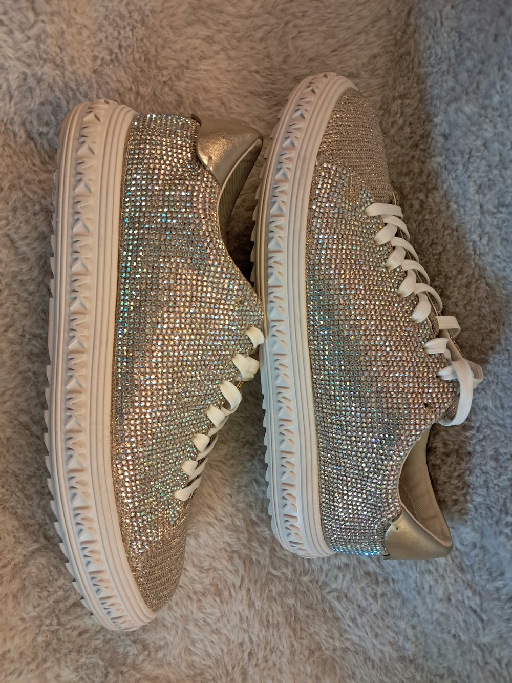 Michael Kors Bling Rhinestone Gold Women's Grove Sneakers NWT 8 - Picture 8 of 14